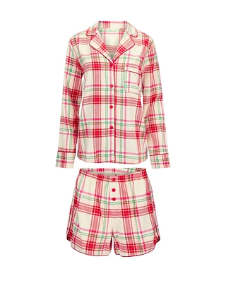 Red Plaid Print Cecelia PJ Set Still 2