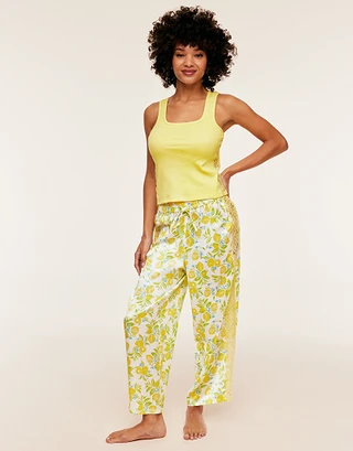 White Novelty Print Delenia PJ Set Model 1