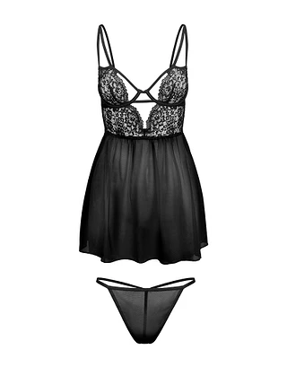 Jet Black Rae Babydoll Set Still 2