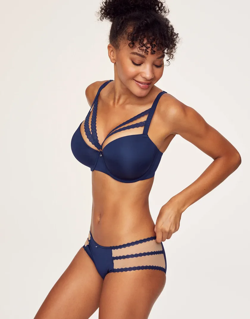 Mariora Dark Blue 2 Lightly Lined bra bundle Model 3