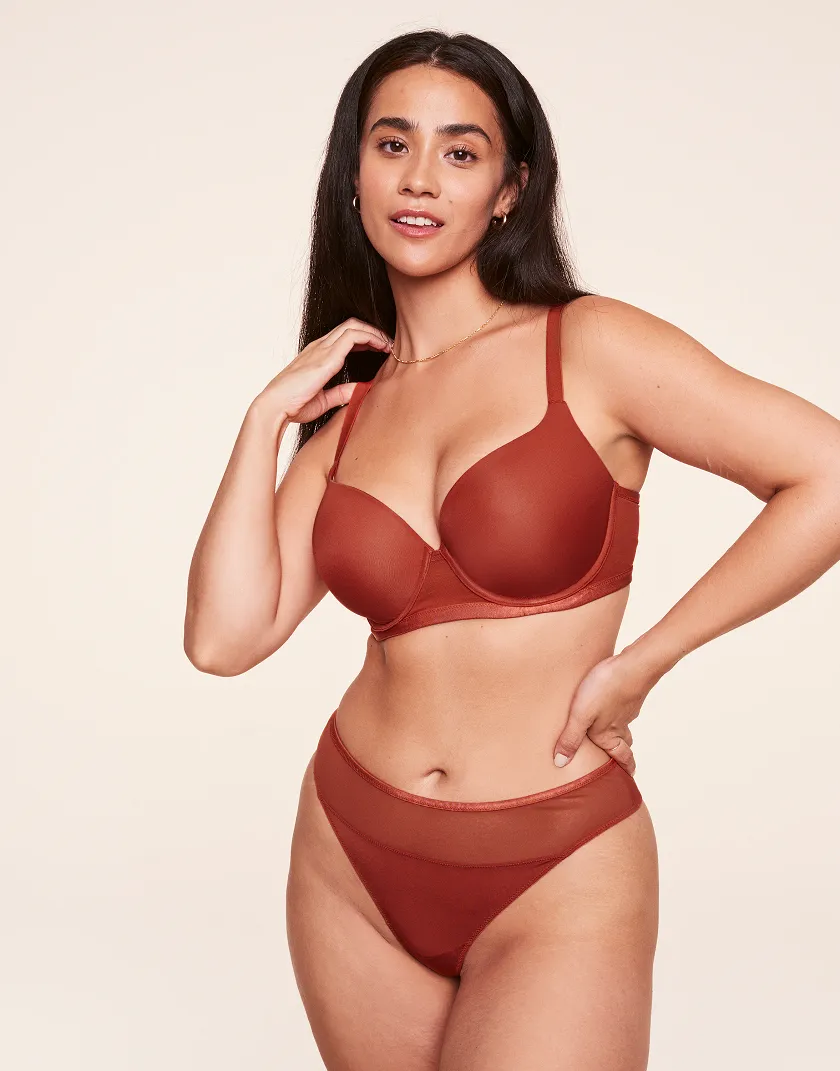 Fallon Dark Red 2 Contour bra bundle Model 4