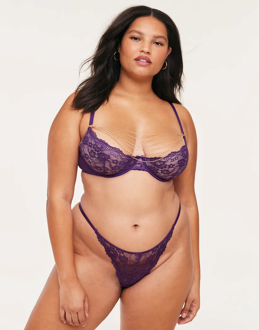 Elyza Dark Purple 2 Unlined bra bundle Model 4