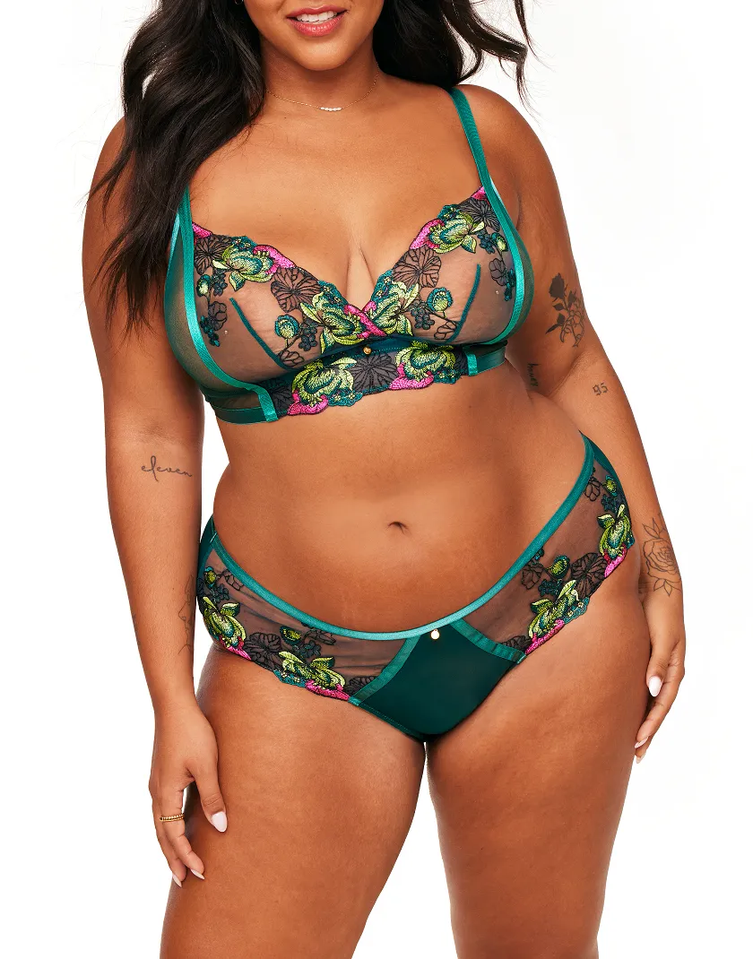 Emilie Floral Green 2 Unlined bra bundle Model 5