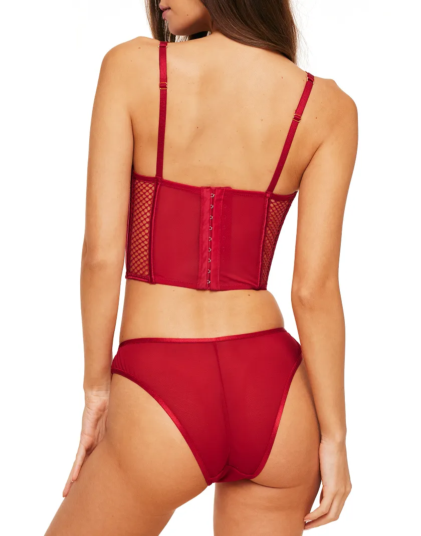 Dominika Dark Red 2 Lined corset bundle Model 8