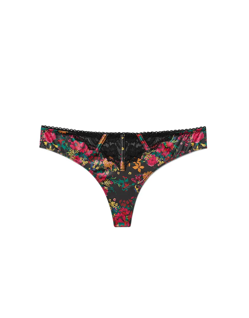 Rochelle Thong Floral Black panty bundle Still 1