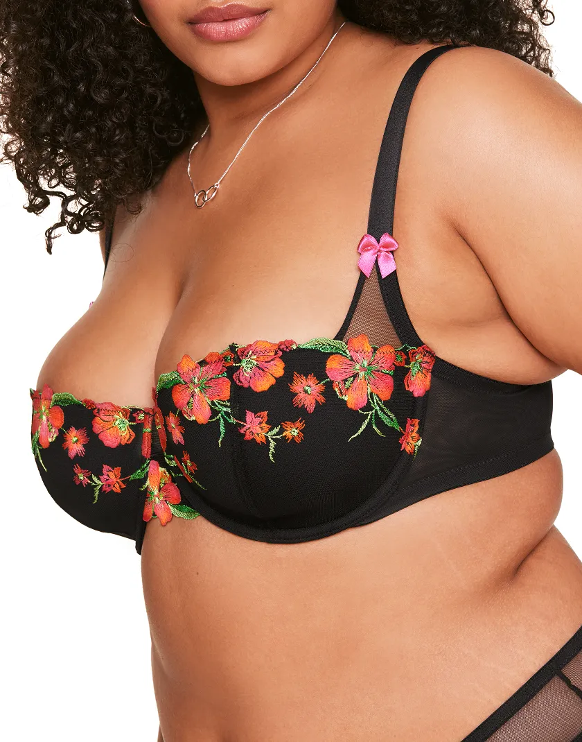 Daphne C01 Fuchsia/Orange Daphne Push Up Bra Model 3