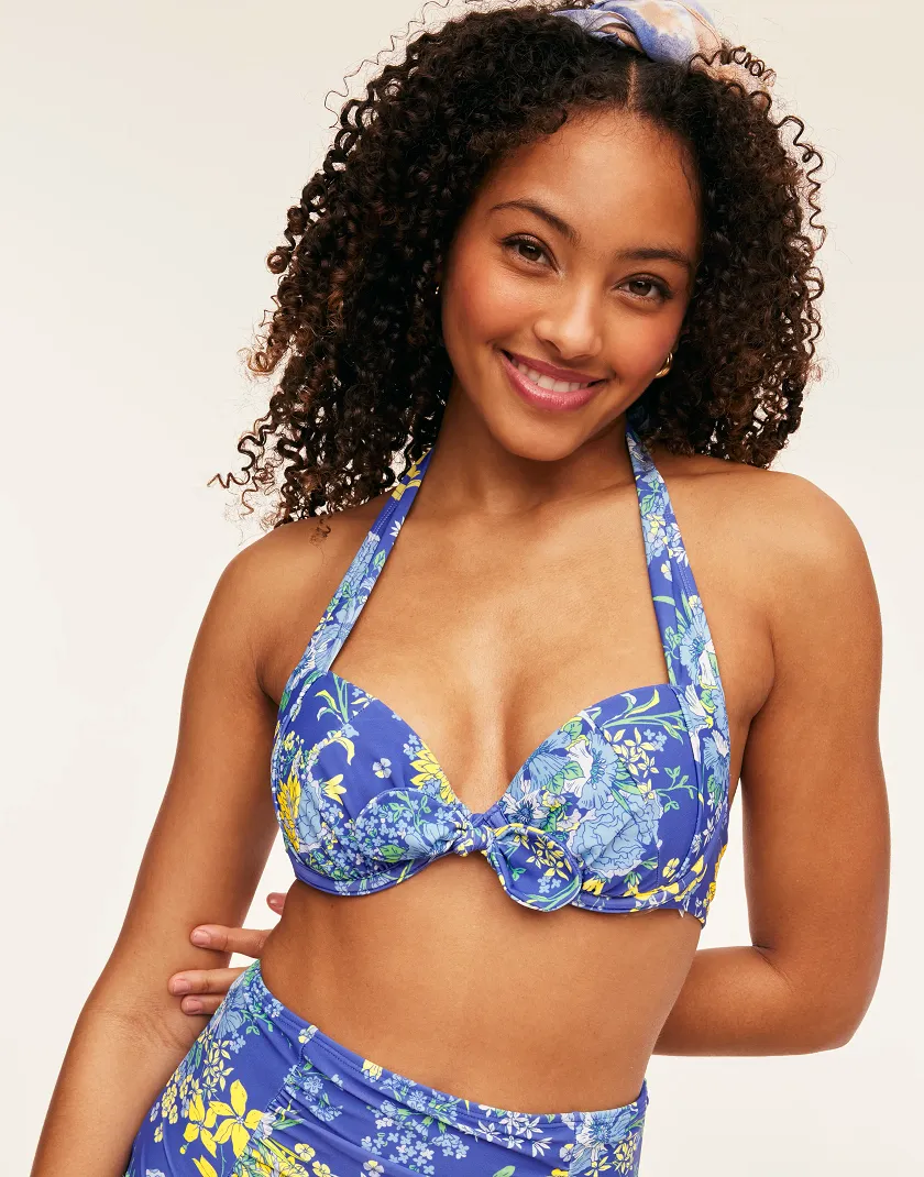Shelby Floral Blue 4 Contour swimwear bundle Model 5