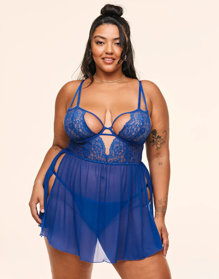 Rae Dark Blue 2 Unlined lingerie bundle Model 2
