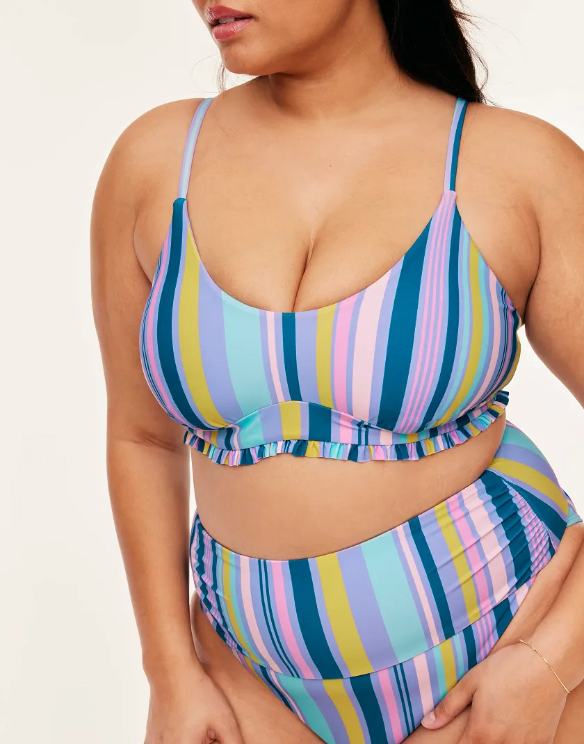 Marseille Stripe Blue swimwear bundle Model 2