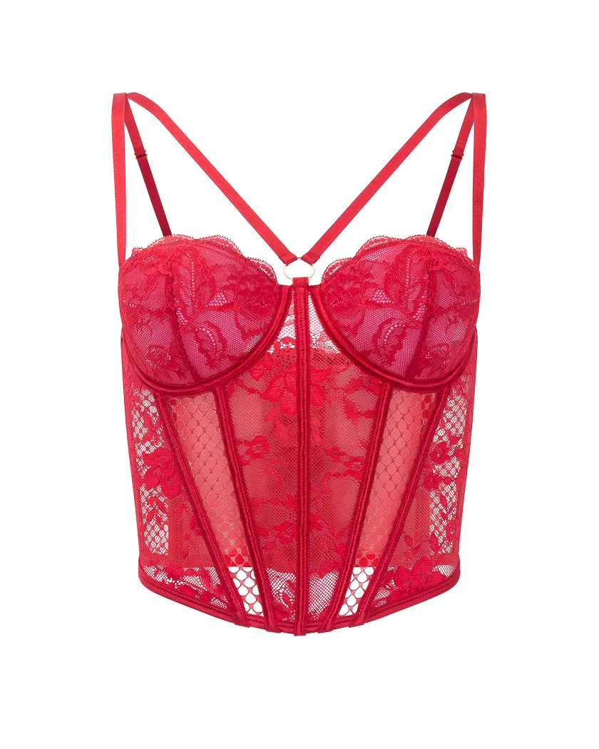 Dominika Dark Red 2 Lined corset bundle Still 5
