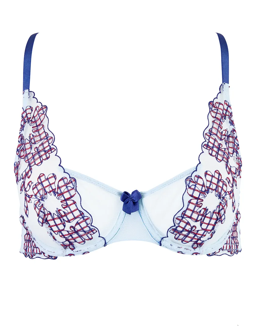 Josephine Plaid Blue 2 Unlined bra bundle Still 3