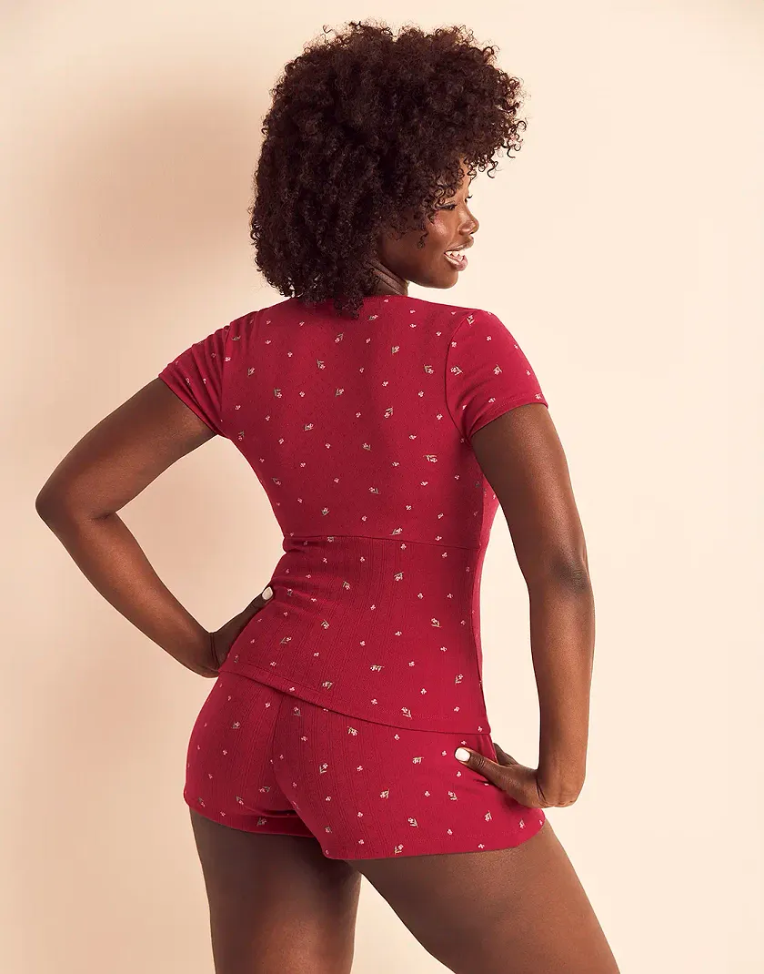 Eloise B1 Floral Red sleepwear bundle Model 5