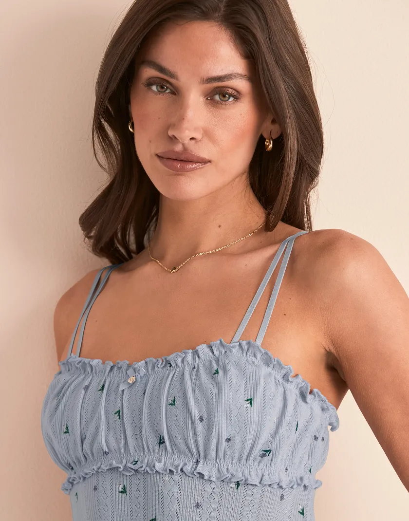 Ophylia B1 Floral Blue sleepwear bundle Model 4