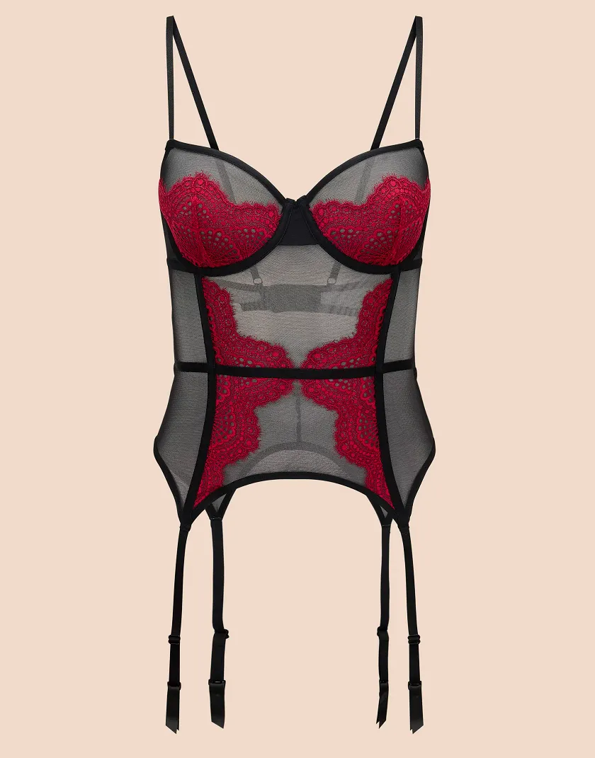 Charliee Dark Red 2 Unlined corset bundle Still 4