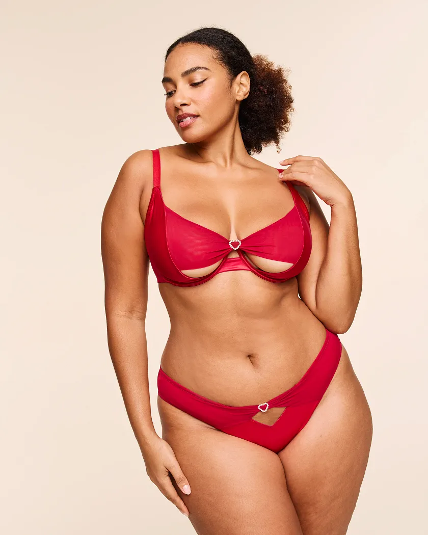 Libi Dark Red 3 Unlined bra bundle Model 6