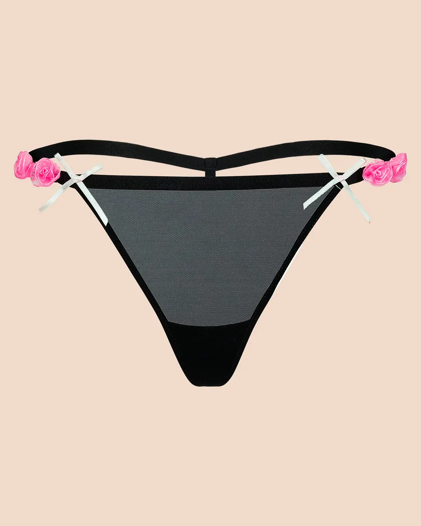 Rosamund G-String Floral Black panty bundle Still 3