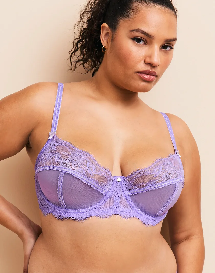 Ela Medium Purple 7 Unlined bra bundle Model 2