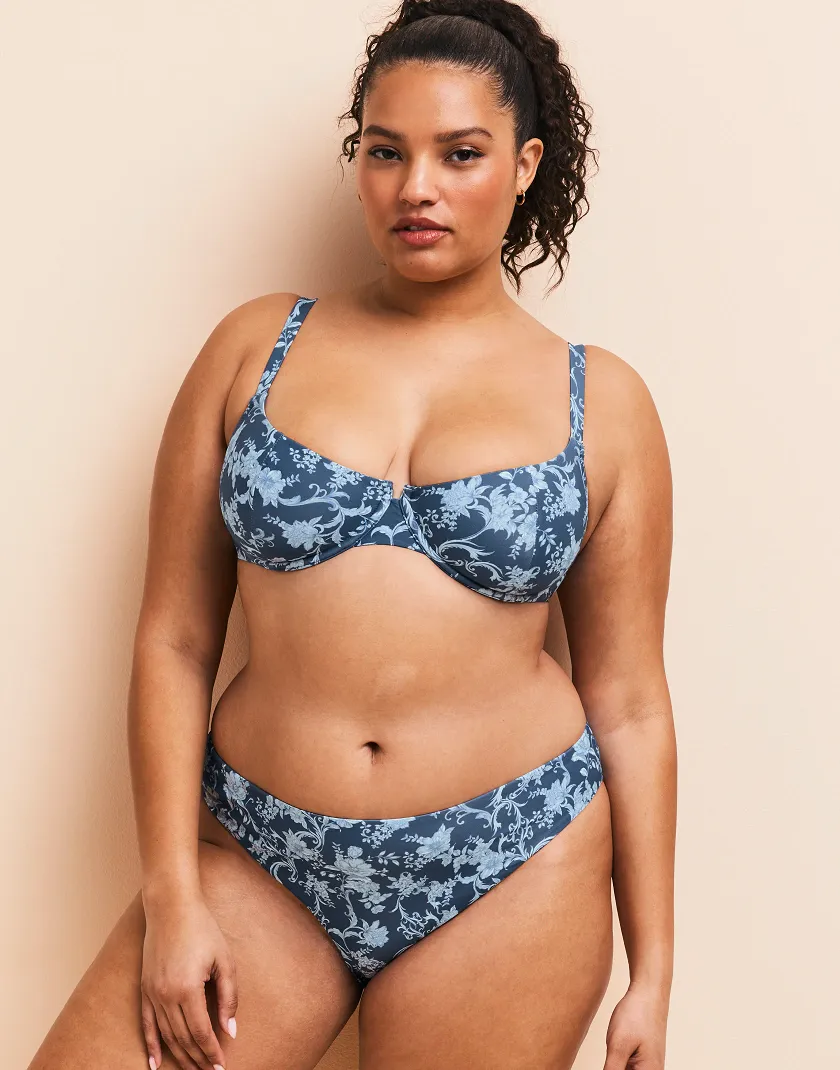 Tricia Floral Blue swimwear bundle Model 4
