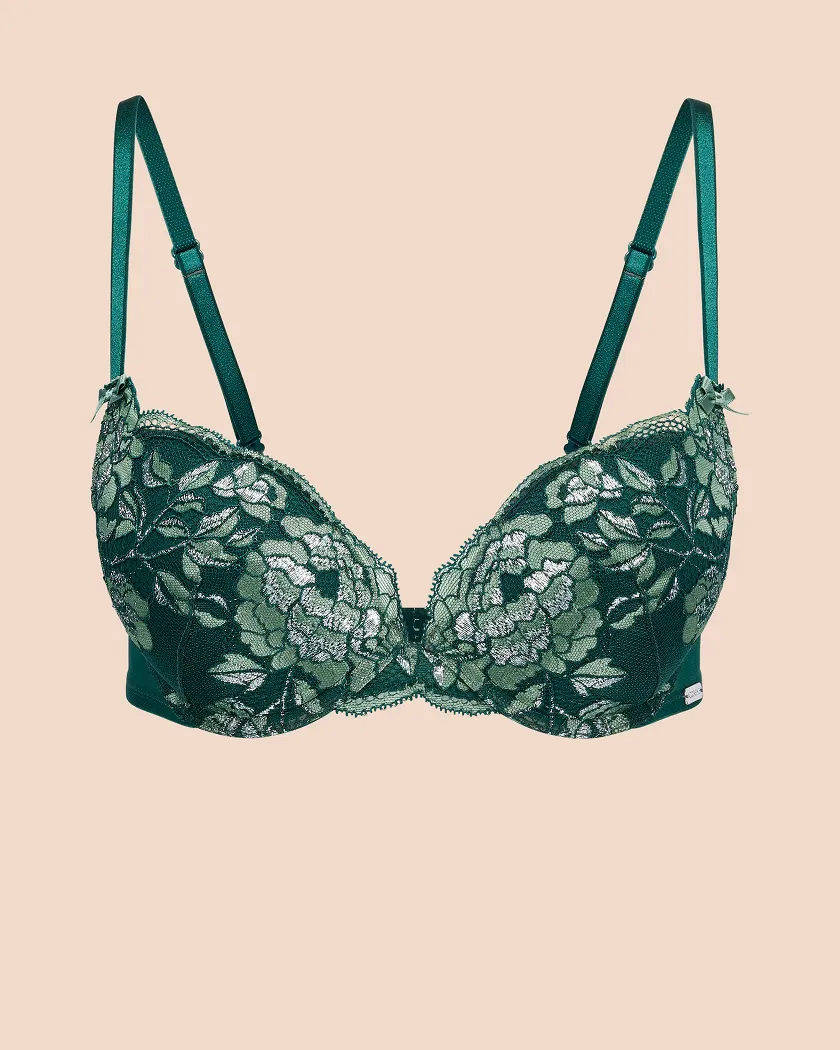 Jaya Floral Green 2 Push Up bra bundle Still 3
