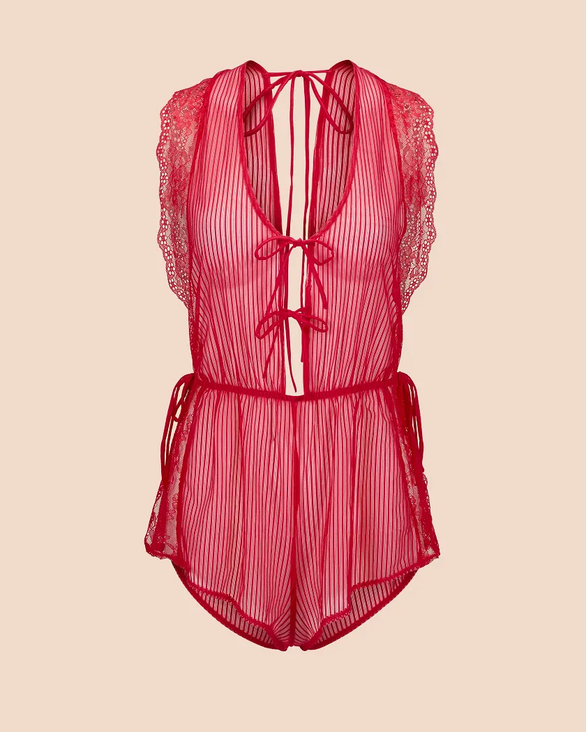 Juli Dark Red Unlined lingerie bundle Still 3