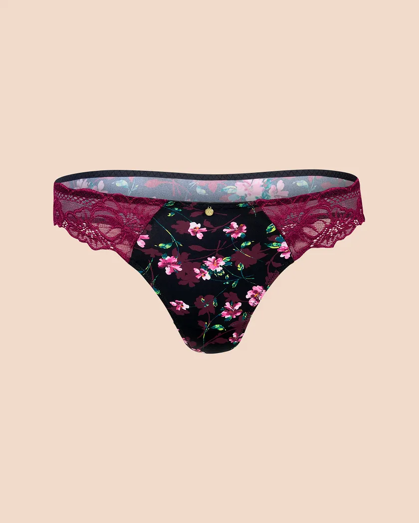 Aleena Thong Floral Black panty bundle Still 2