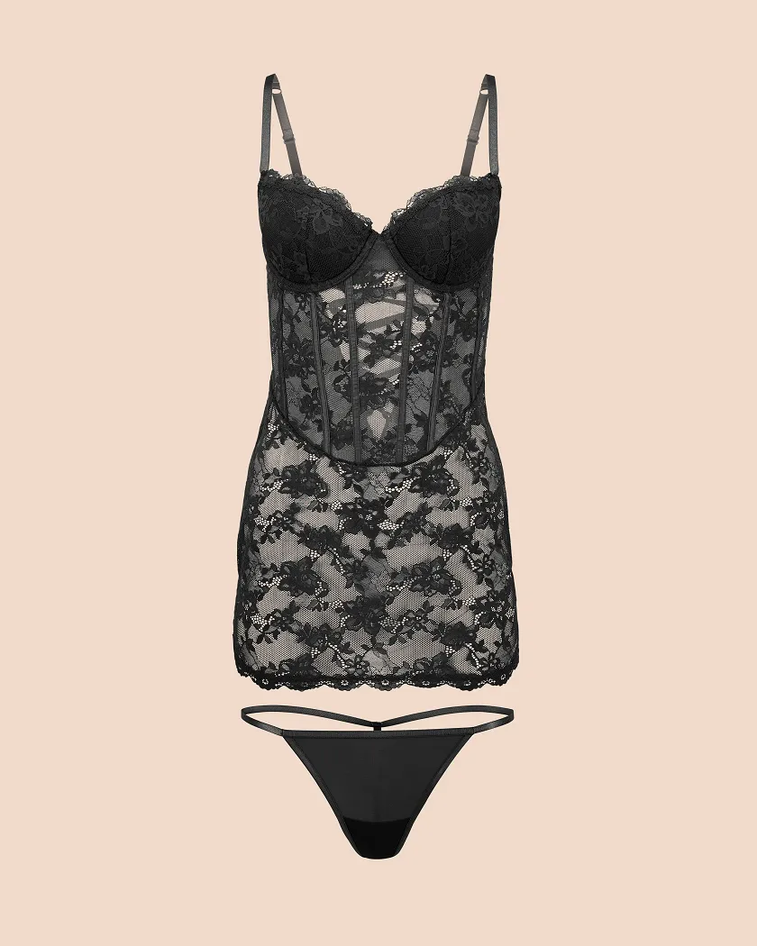 Brielle Black Contour lingerie bundle Still 3