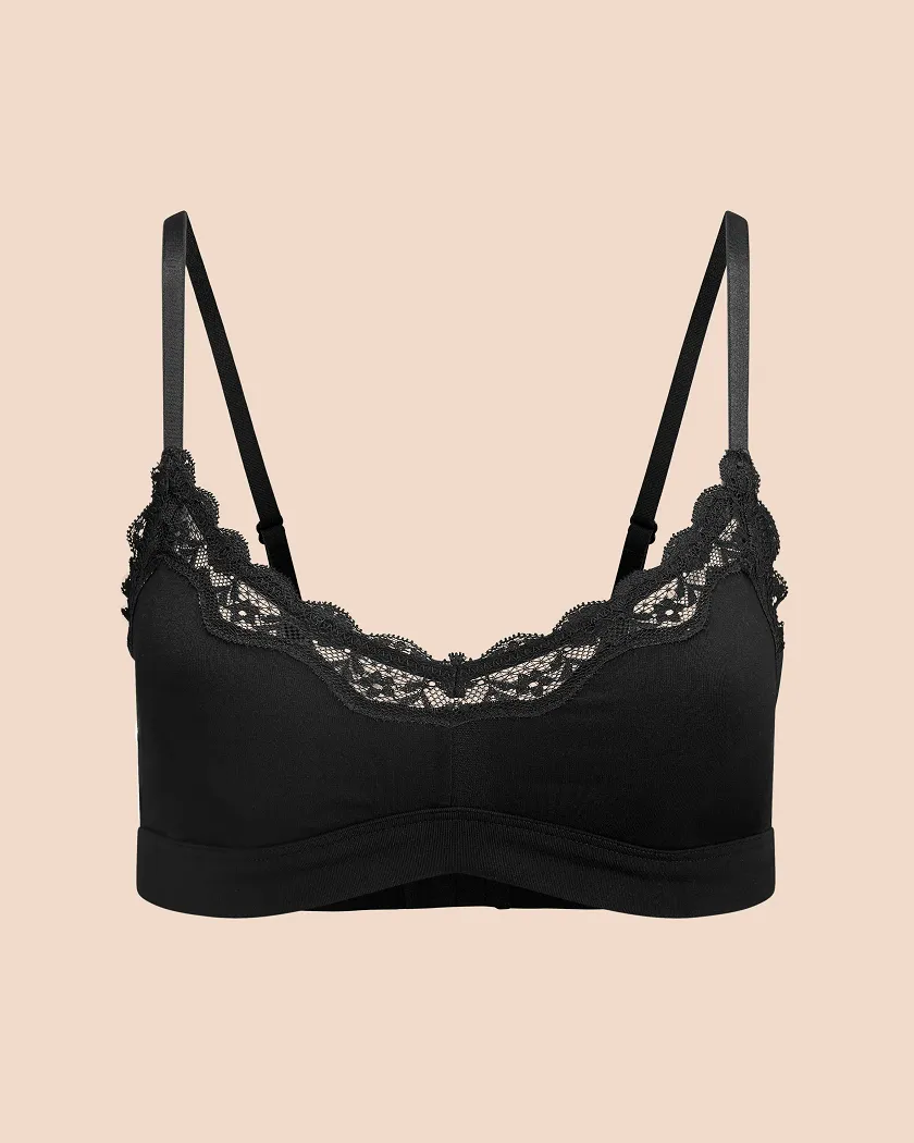 Jersey Triangle Black Unlined bra bundle Still 2
