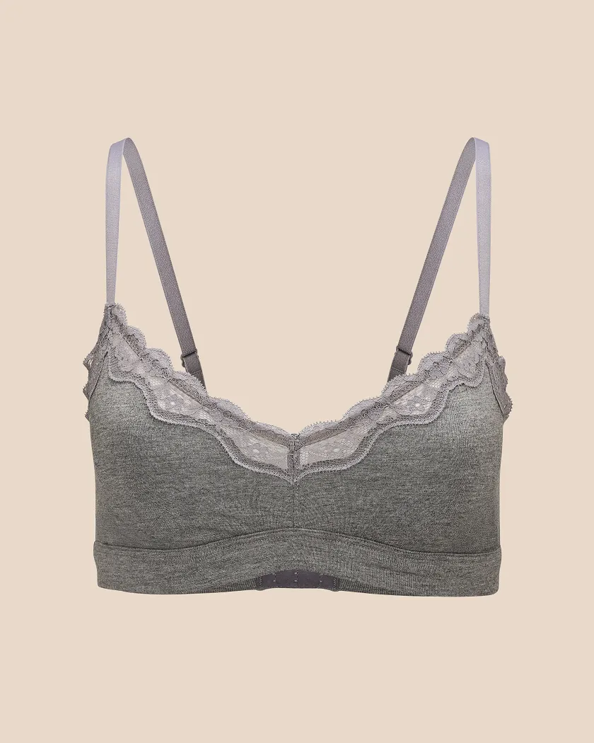 Jersey Triangle Gray Unlined bra bundle Still 2
