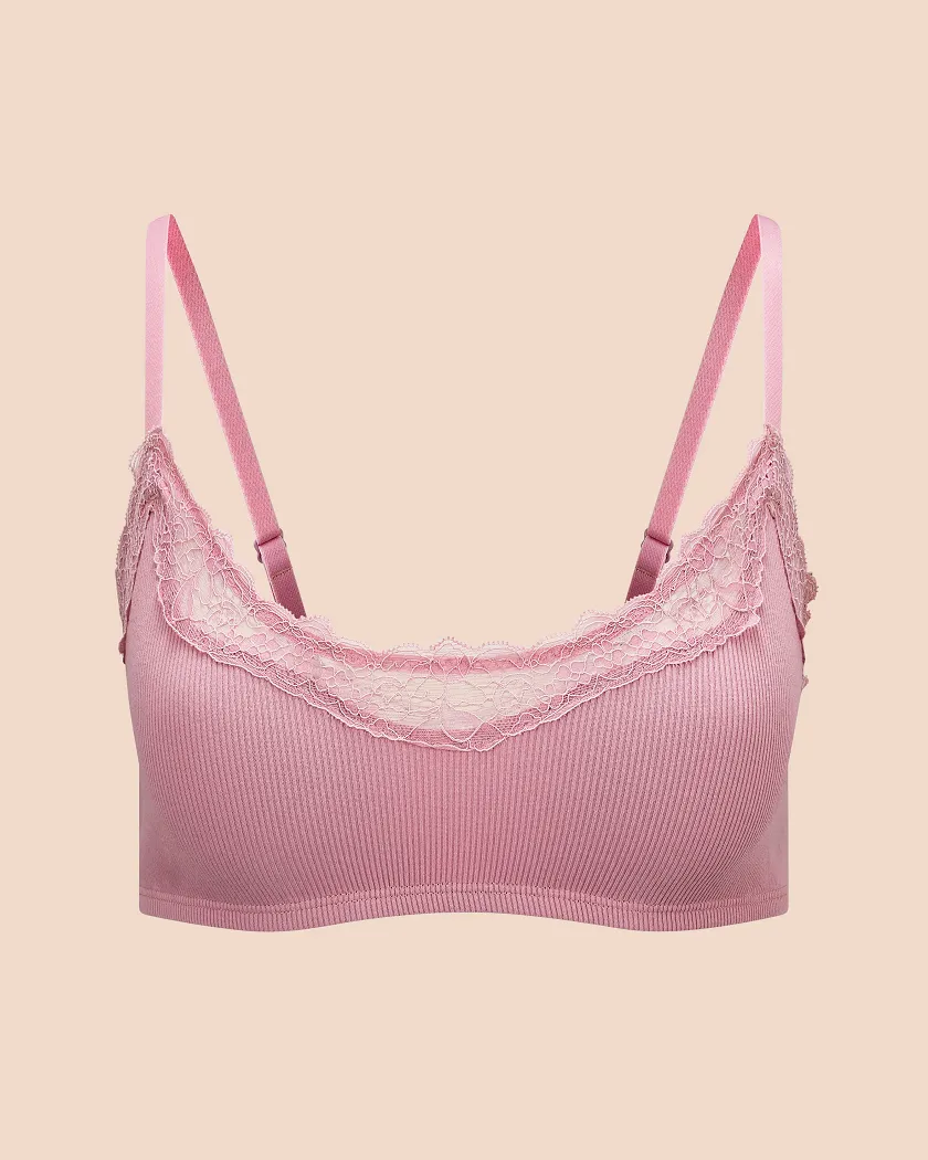 Rib Wireless Scoop Medium Purple Unlined bra bundle Still 2