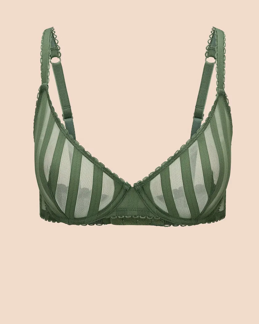 Ninamarie Dark Green 2 Unlined bra bundle Still 3