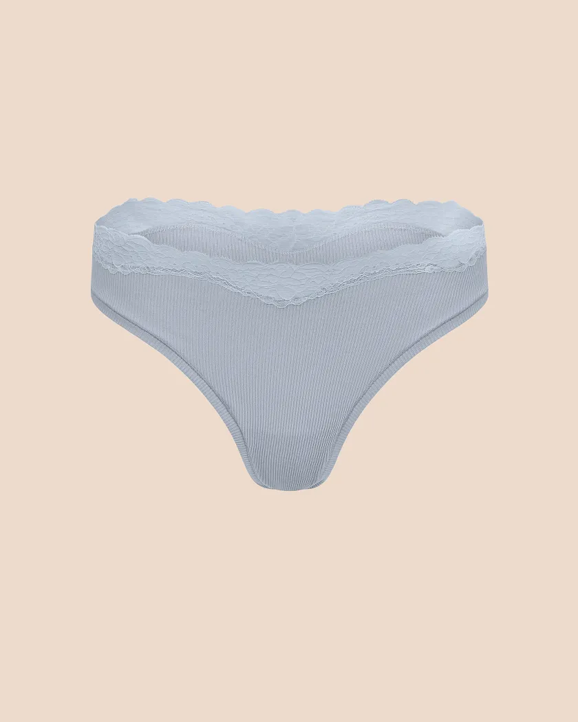 Rib Thong Light Blue panty bundle Still 2