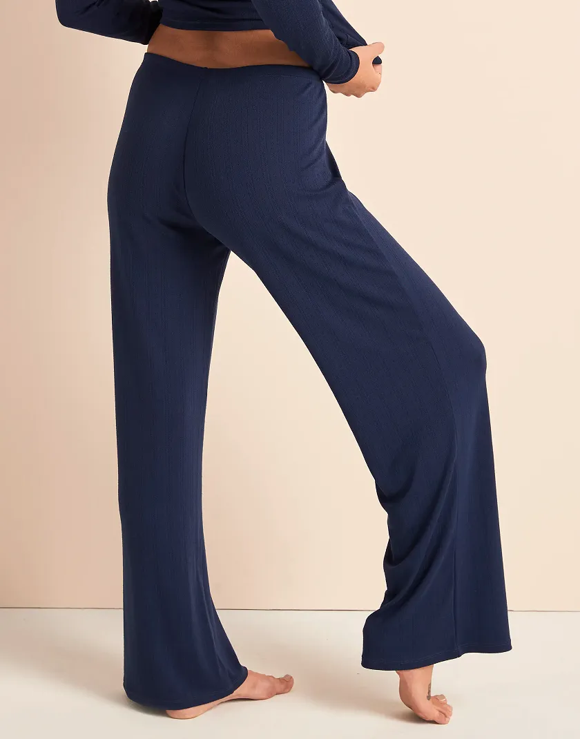 Pointelle Pant Dark Blue lounge bundle Model 3