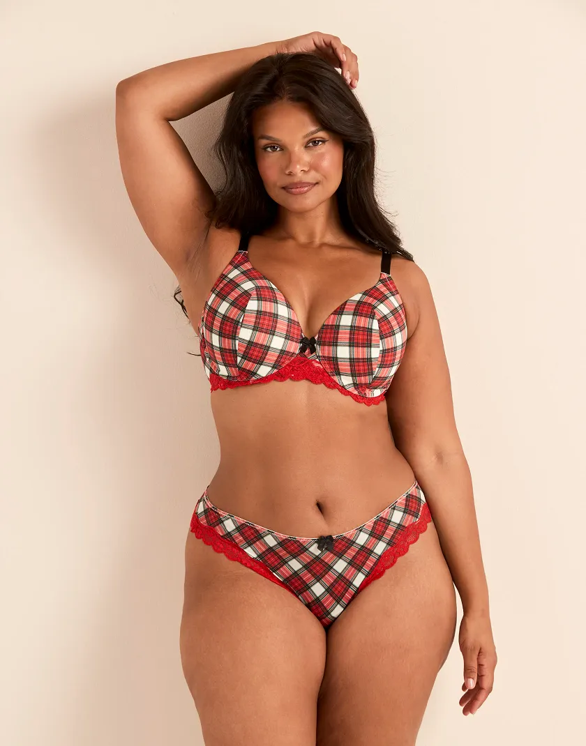 Nare Plaid Beige 2 Contour bra bundle Model 4
