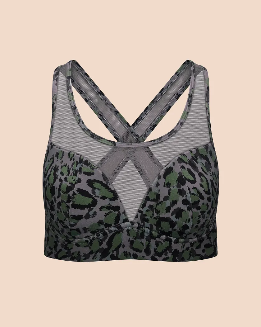 Aura Sports Bra Animal Gray Contour activewear bundle Still 3