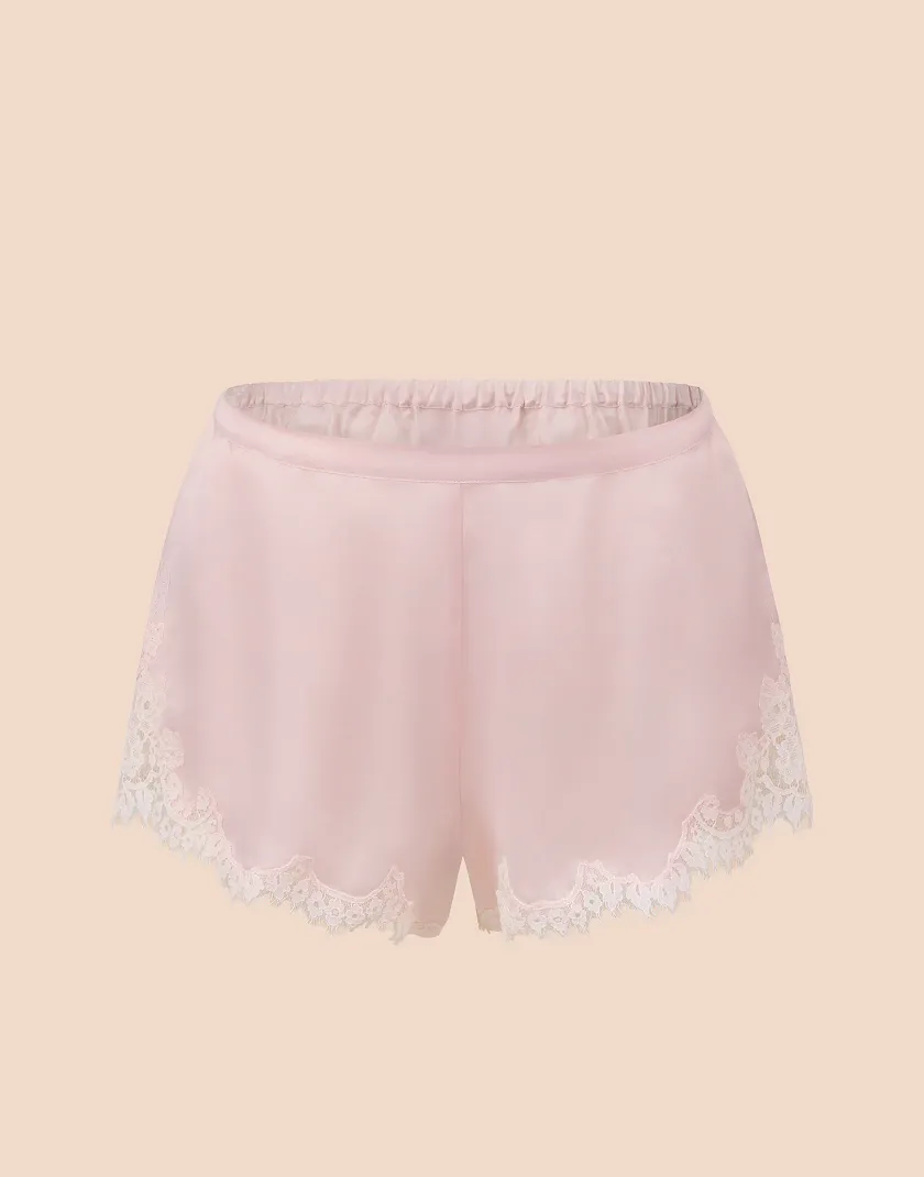 Vegan Silk Short Light Pink sleepwear bundle Still 2