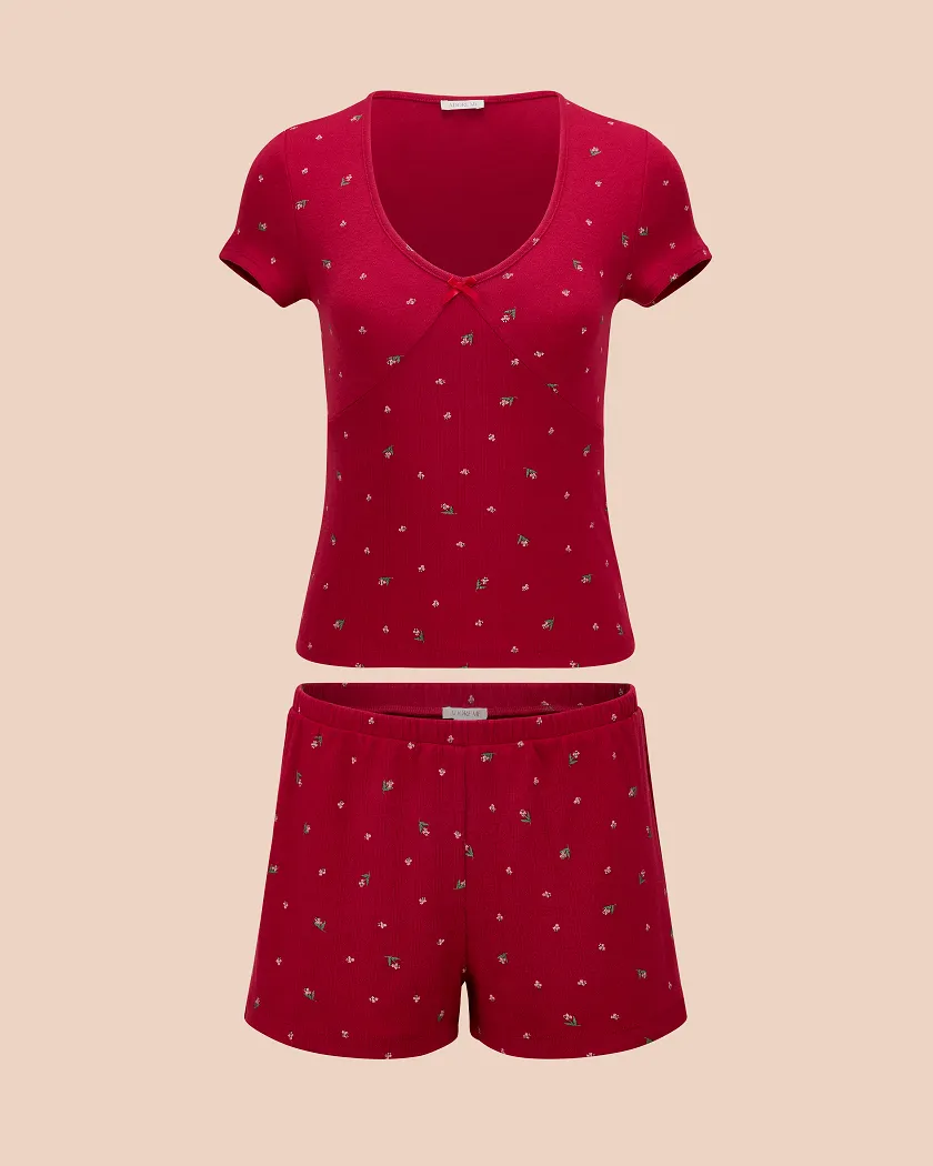 Eloise B1 Floral Red sleepwear bundle Still 2