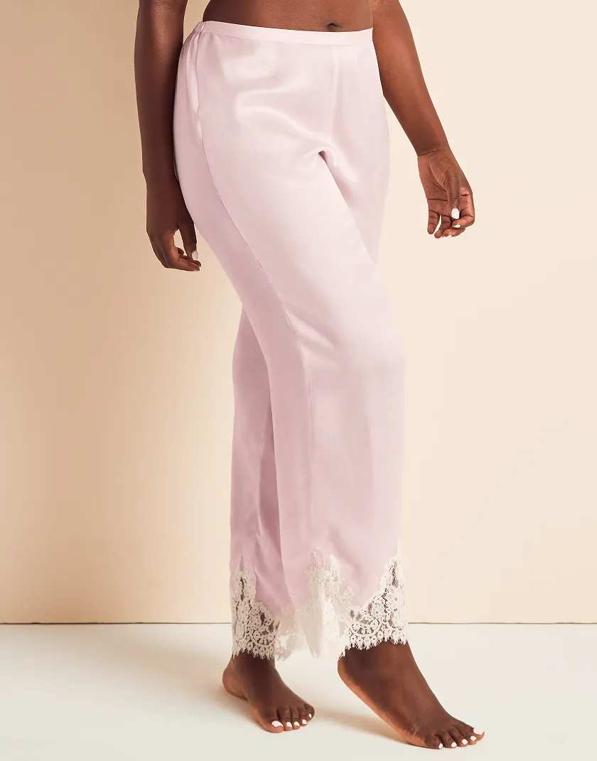 Vegan Silk Pant Light Pink sleepwear bundle Model 4
