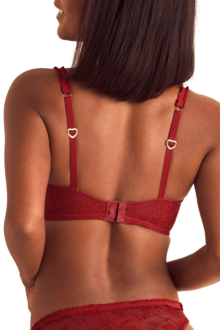 Lovisa Dark Red 2 Unlined bra bundle Model 2