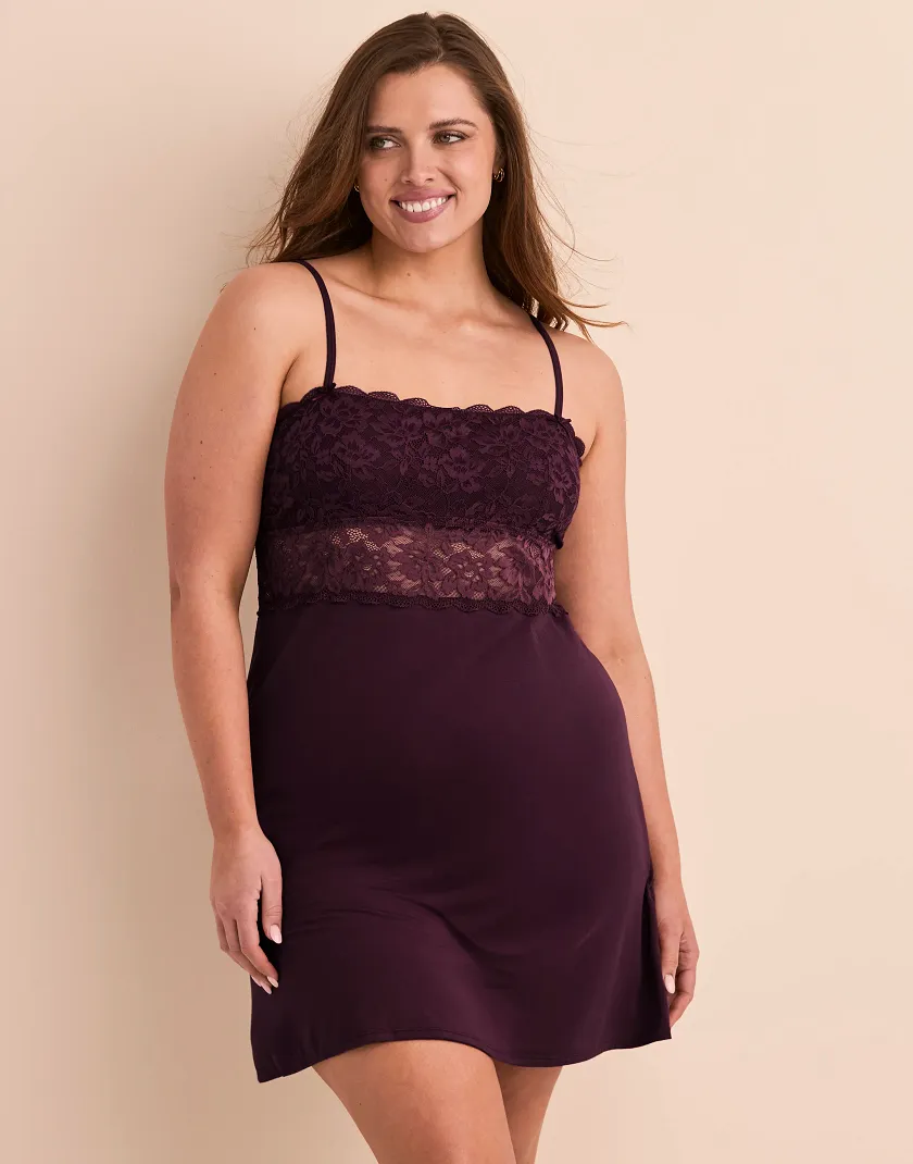 Samantha Dark Purple Plus sleepwear bundle Model 2