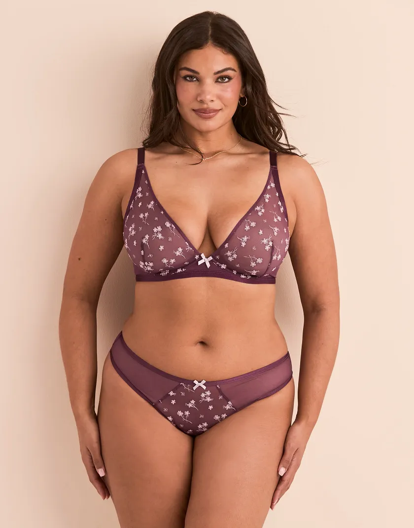 Clementin Dark Purple 2 Unlined bra bundle Model 7
