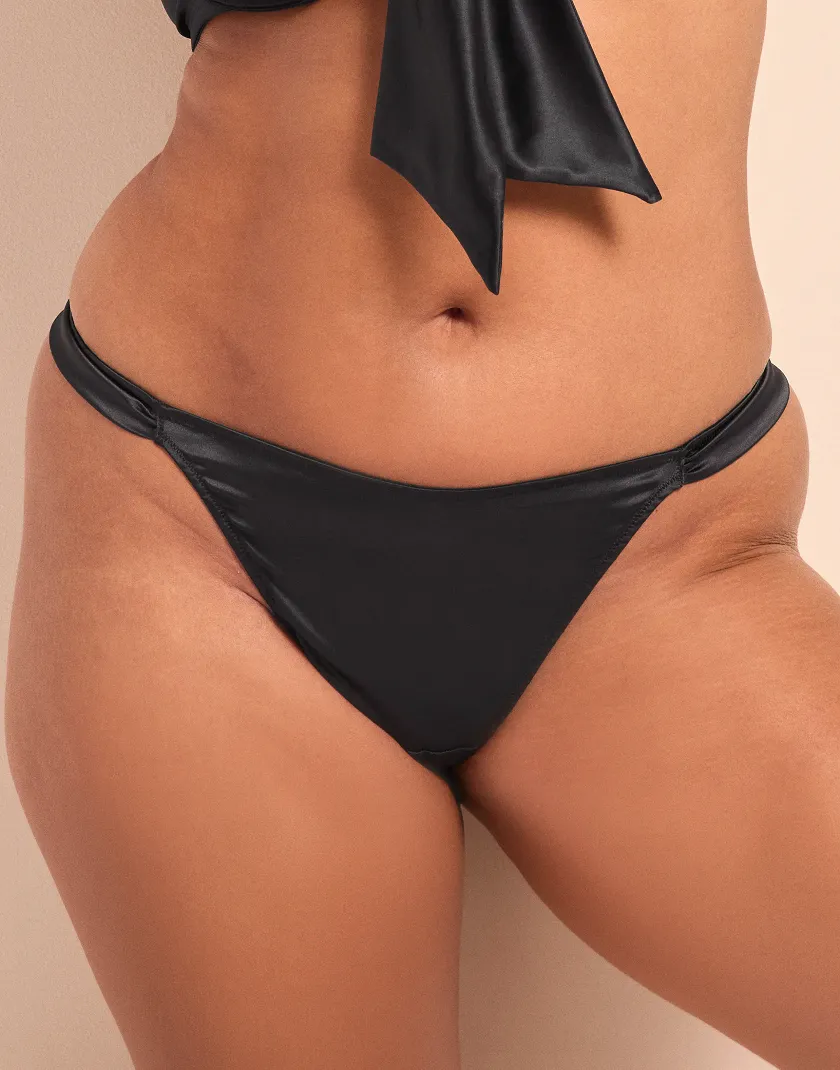 Jet Black Signature Bow Tanga Panty Model 5