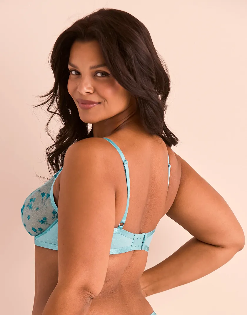 Clementin Medium Blue 2 Unlined bra bundle Model 4