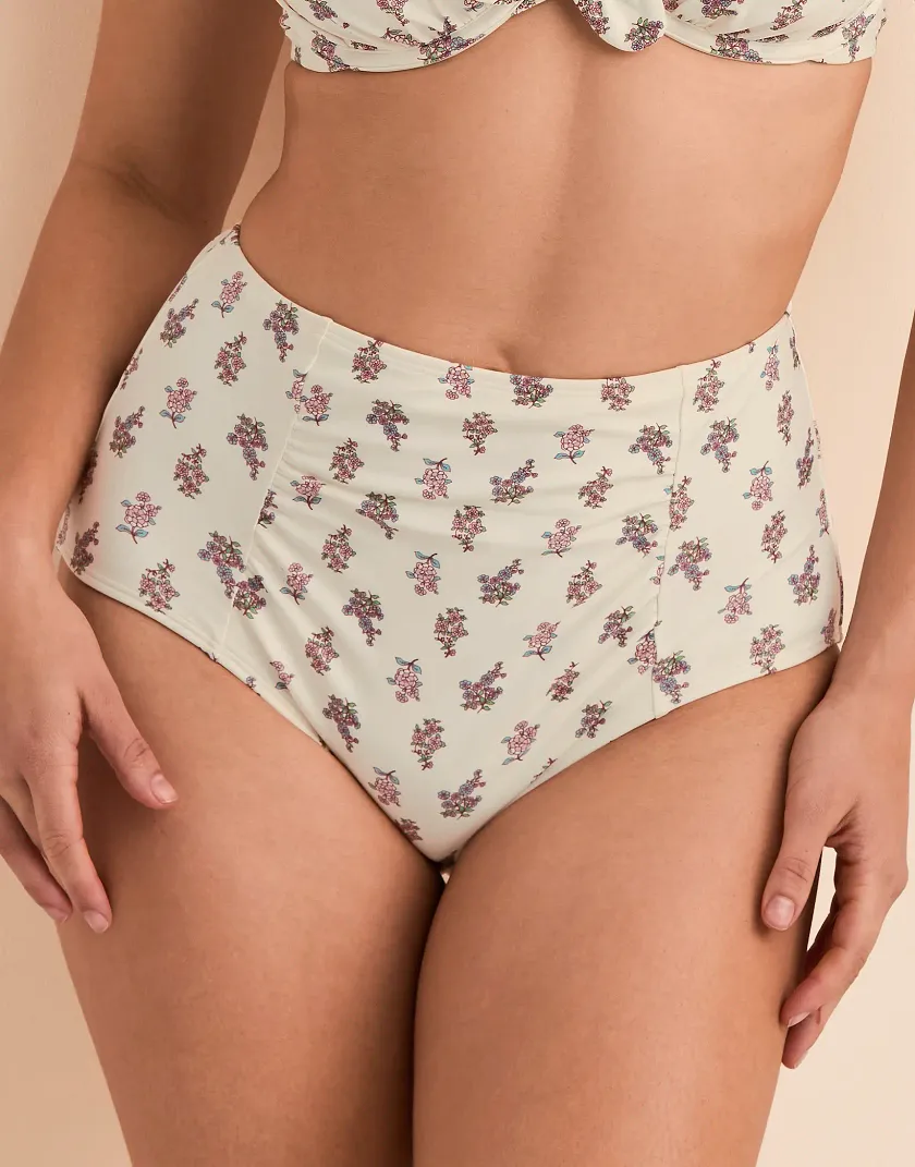 Shelbie B1 Floral Beige swimwear bundle Model 1