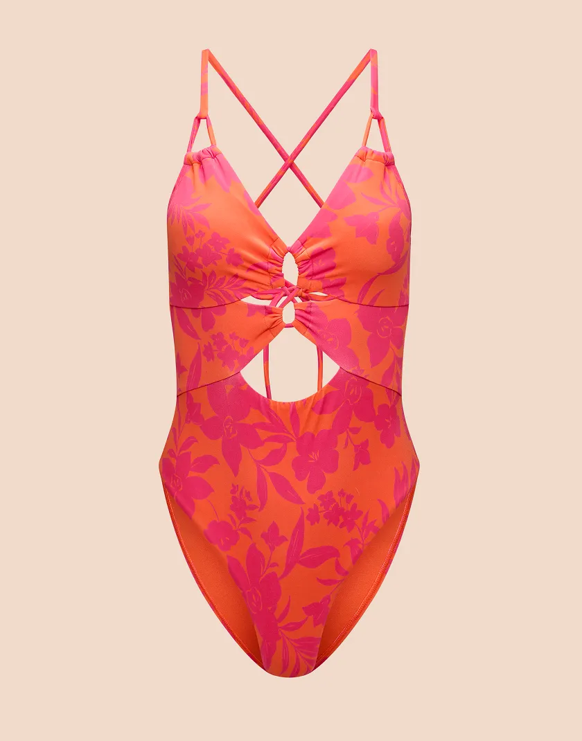 Taryn Floral Orange Contour swimwear bundle Still 4