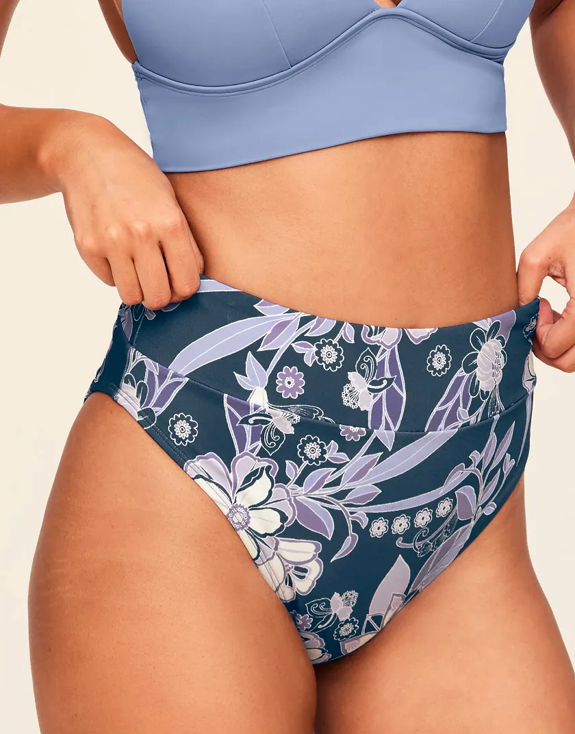 Nina Floral Blue swimwear bundle Model 1