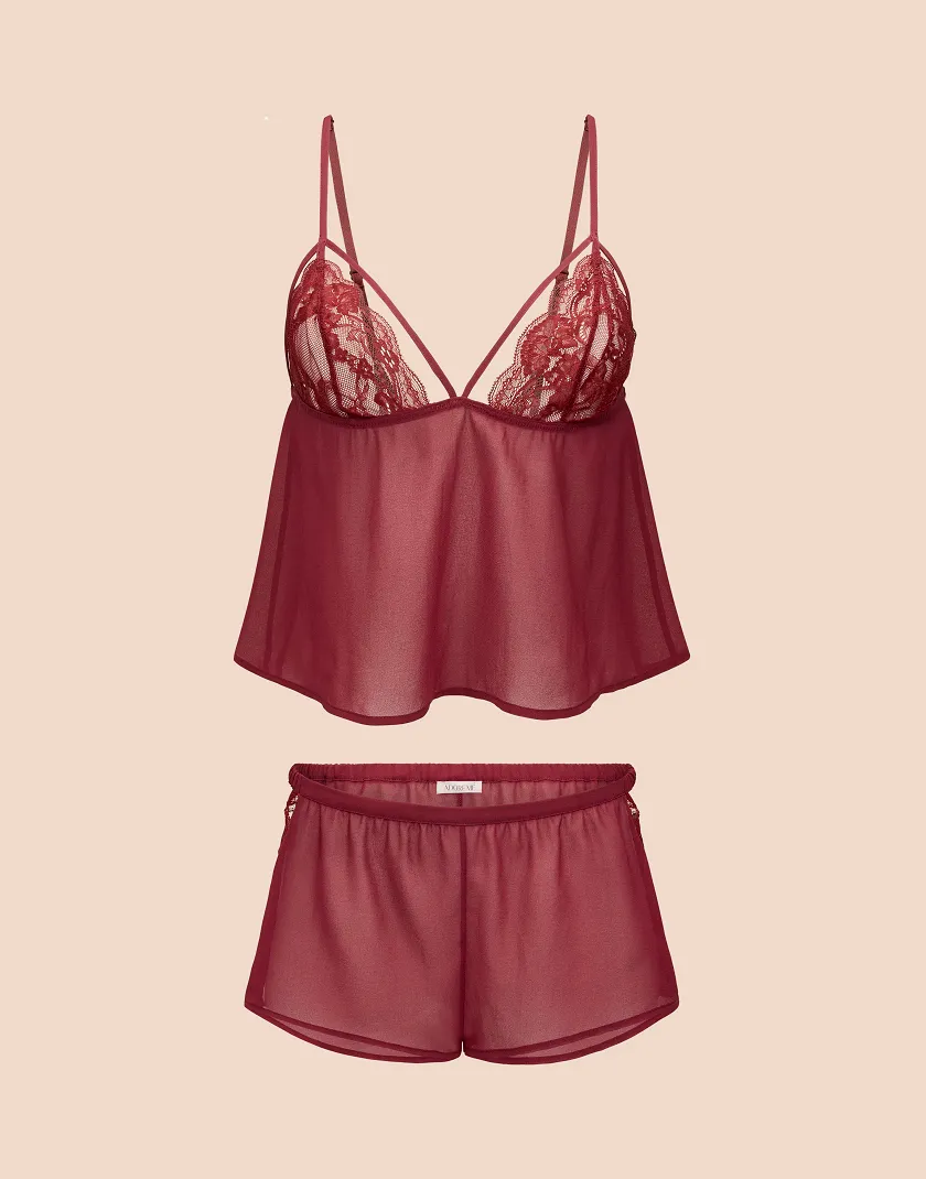 Soraya Dark Red Unlined lingerie bundle Still 3