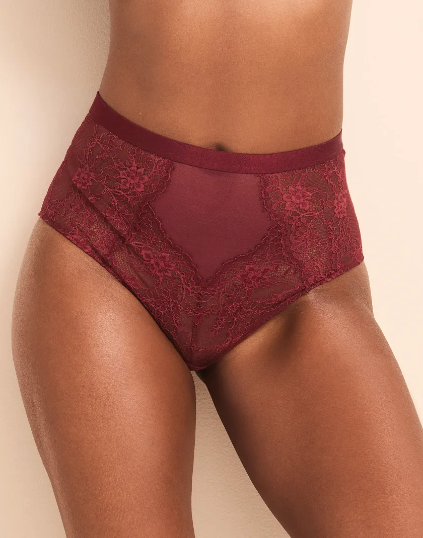 Mila High Waisted Dark Red panty bundle Model 1