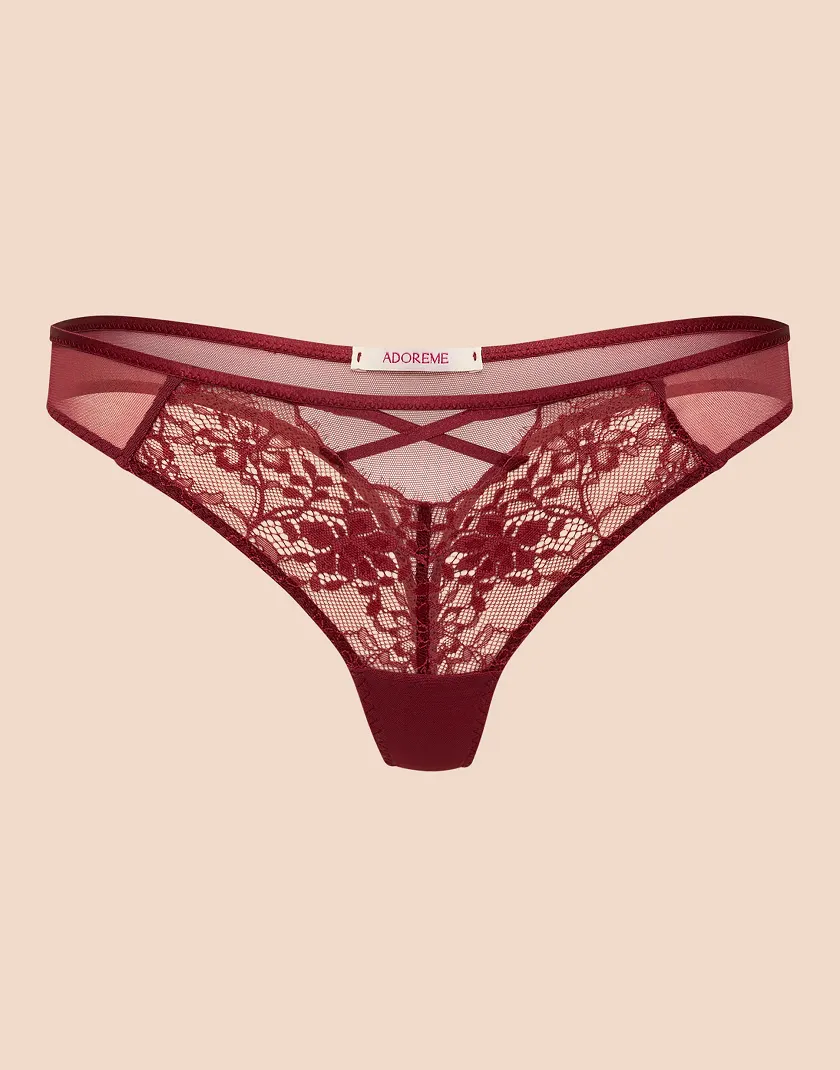 Mila Thong Dark Red panty bundle Still 3