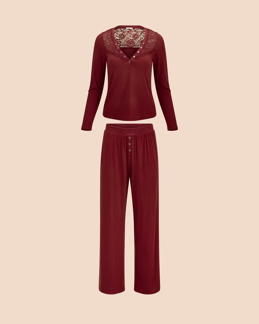 Zahra Dark Red sleepwear bundle Still 3