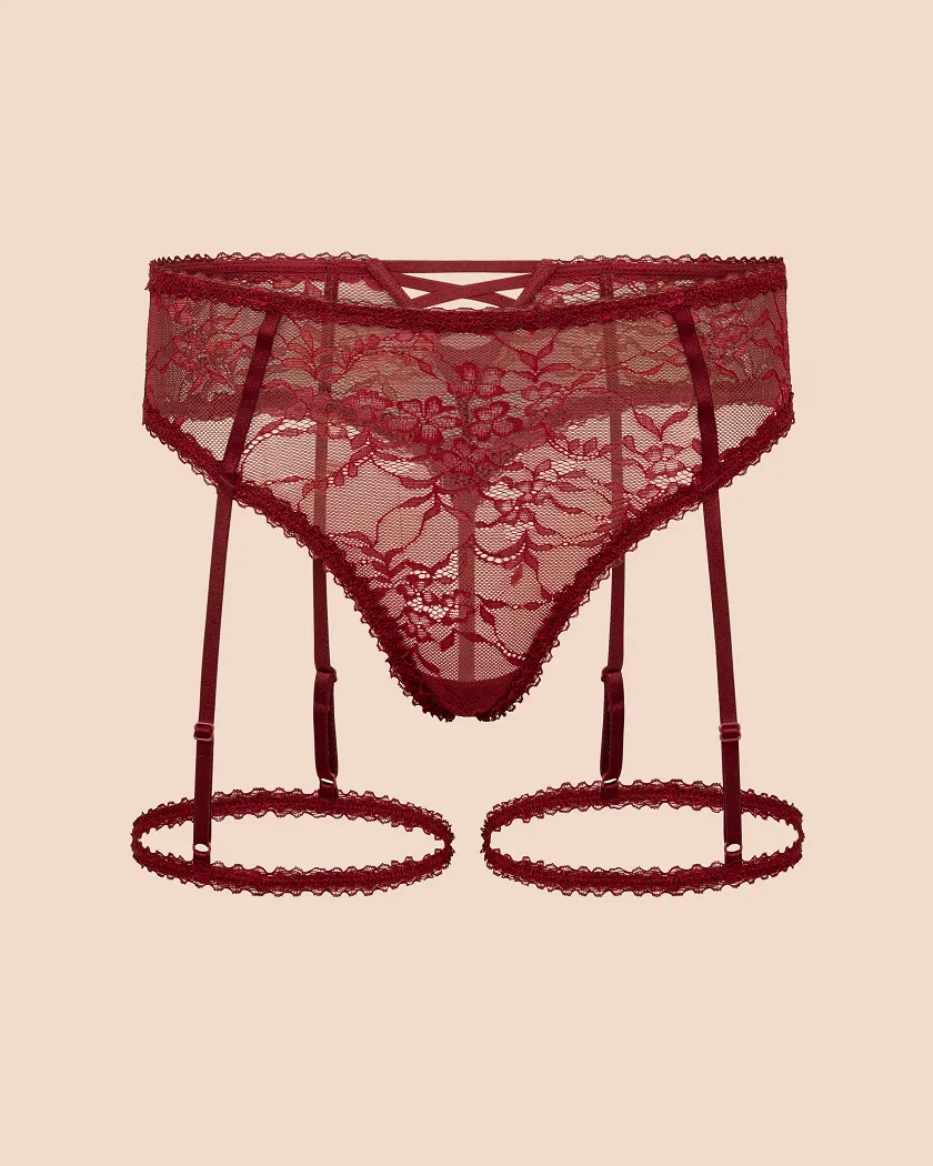 Evelyne High Waisted Dark Red panty bundle Still 3